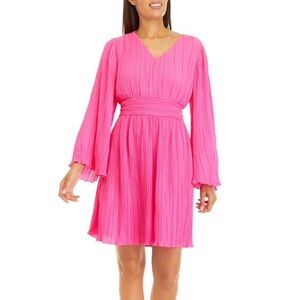 Emma & Michele Fuchsia Pleated Dress